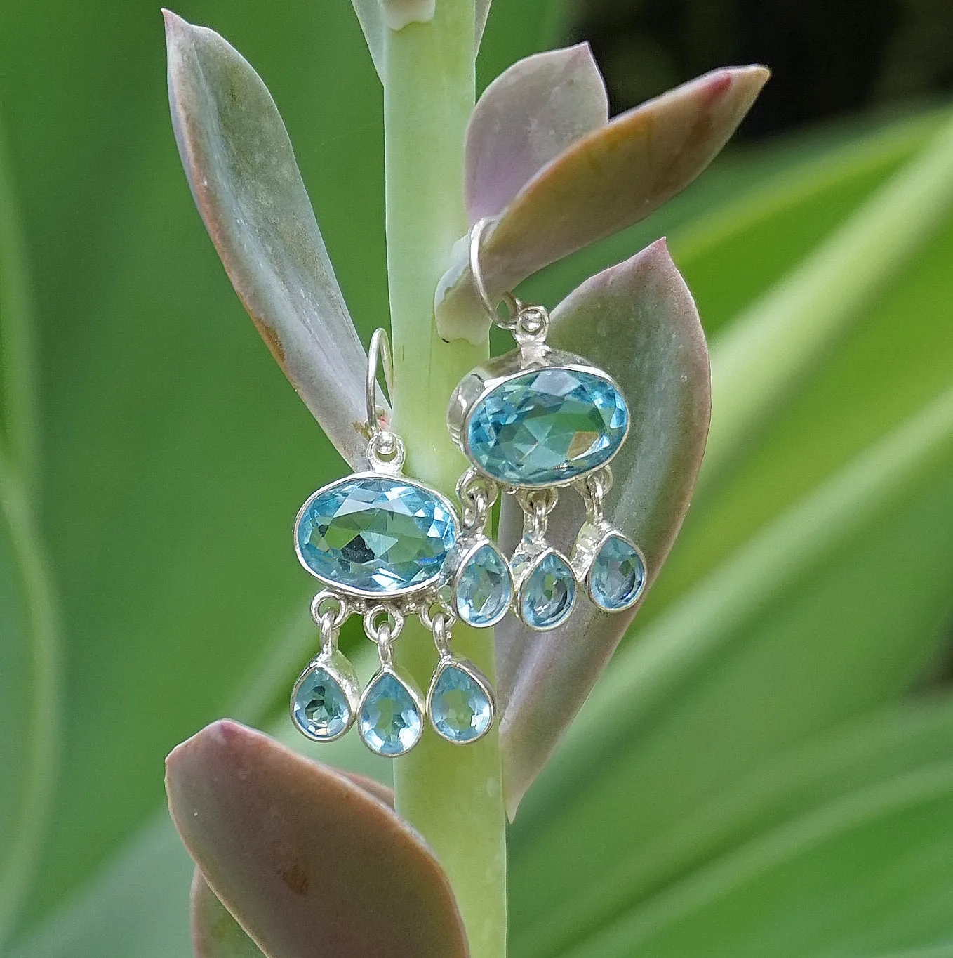 Blue Topaz Earring Set 2