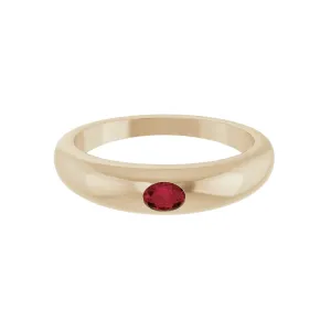 Bombe Ring with Oval - Ruby