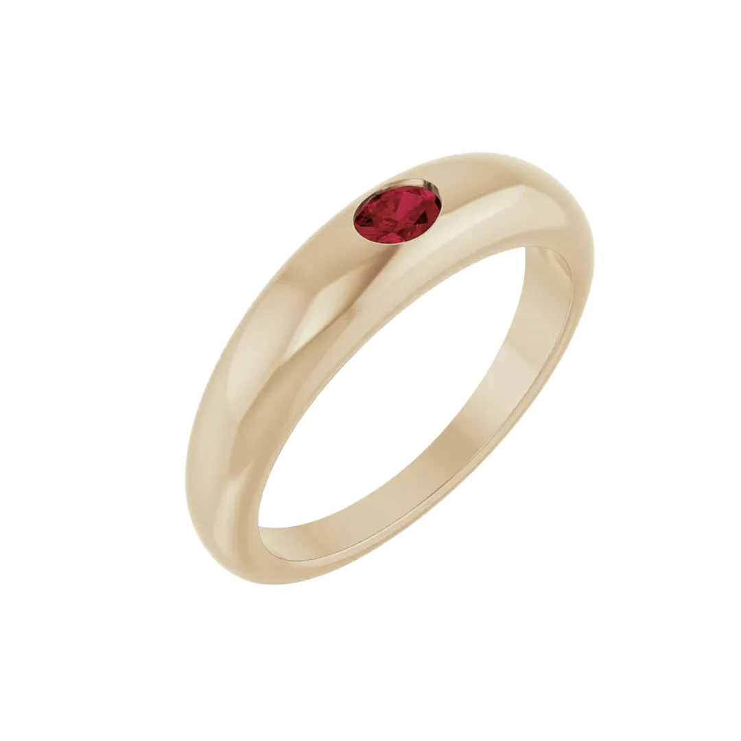 Bombe Ring with Oval - Ruby