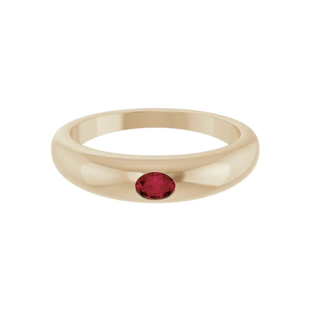 Bombe Ring with Oval - Ruby