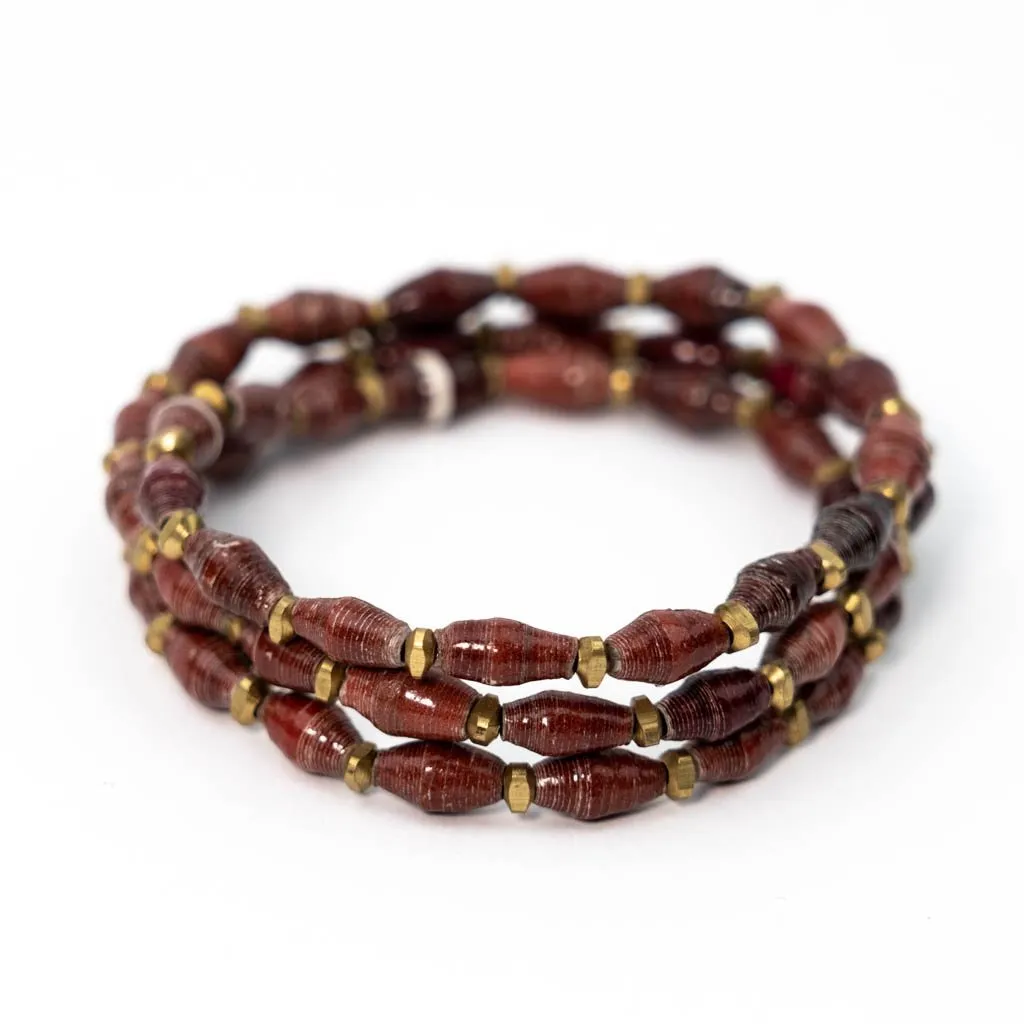 Bracelet -  Cinnamon Triple Wrap Solid