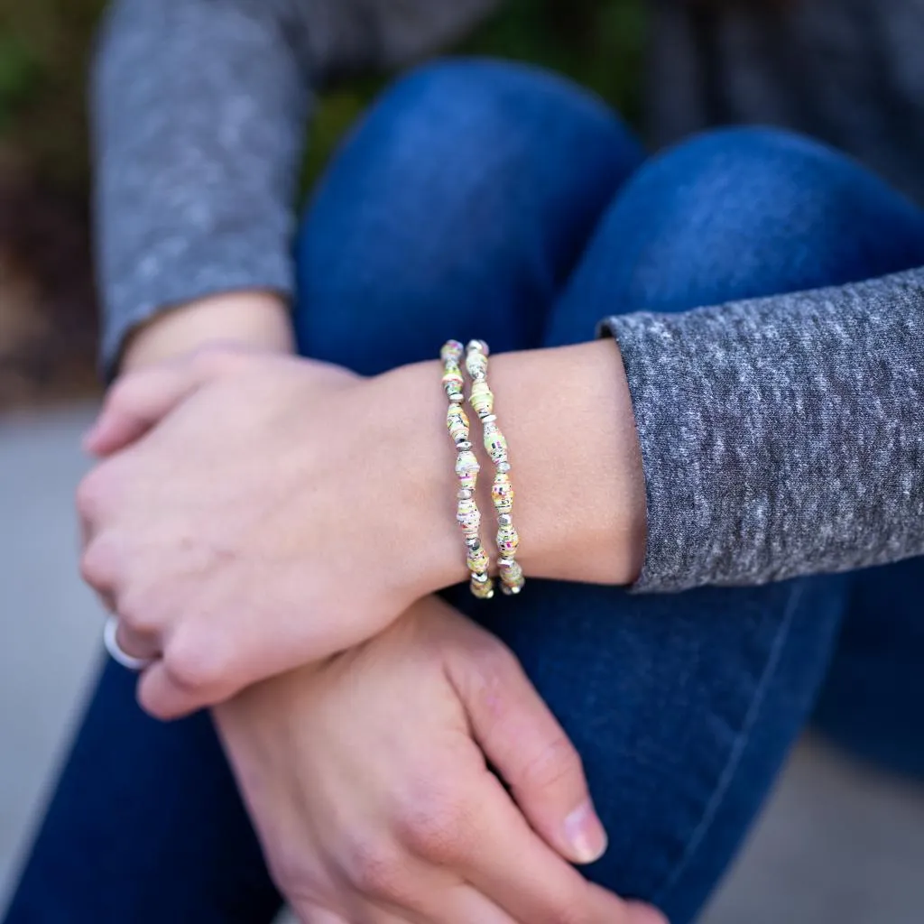 Bracelet -  Lime Sensation Double Wrap Multi