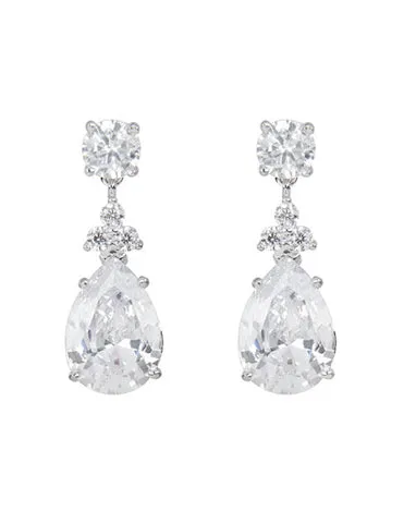 Bridal earrings - BEST SELLER - Velvet pear crystal drop by Stephanie Browne
