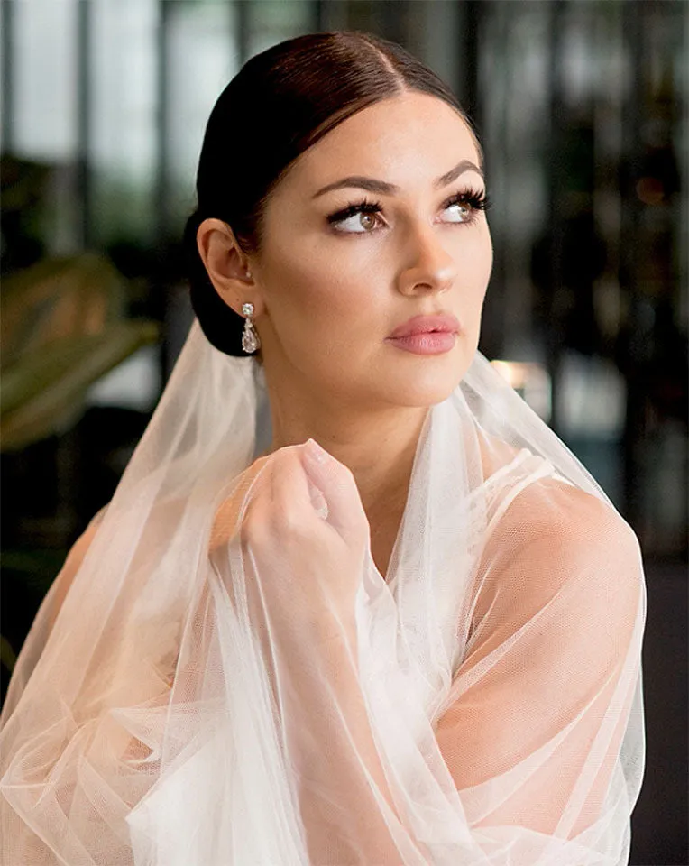 Bridal earrings - BEST SELLER - Velvet pear crystal drop by Stephanie Browne