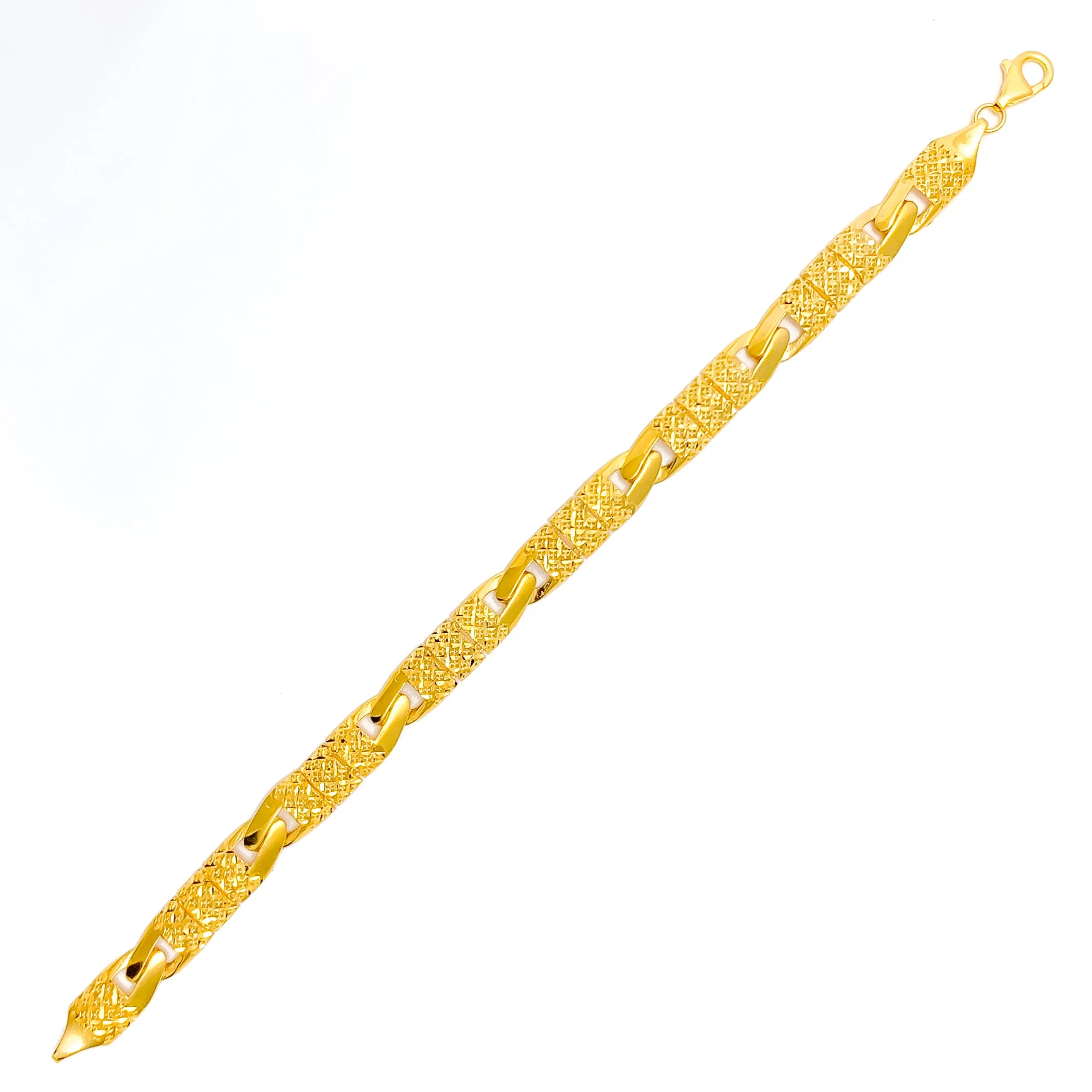 Bright Mesh Interlinked 22k Gold Bracelet