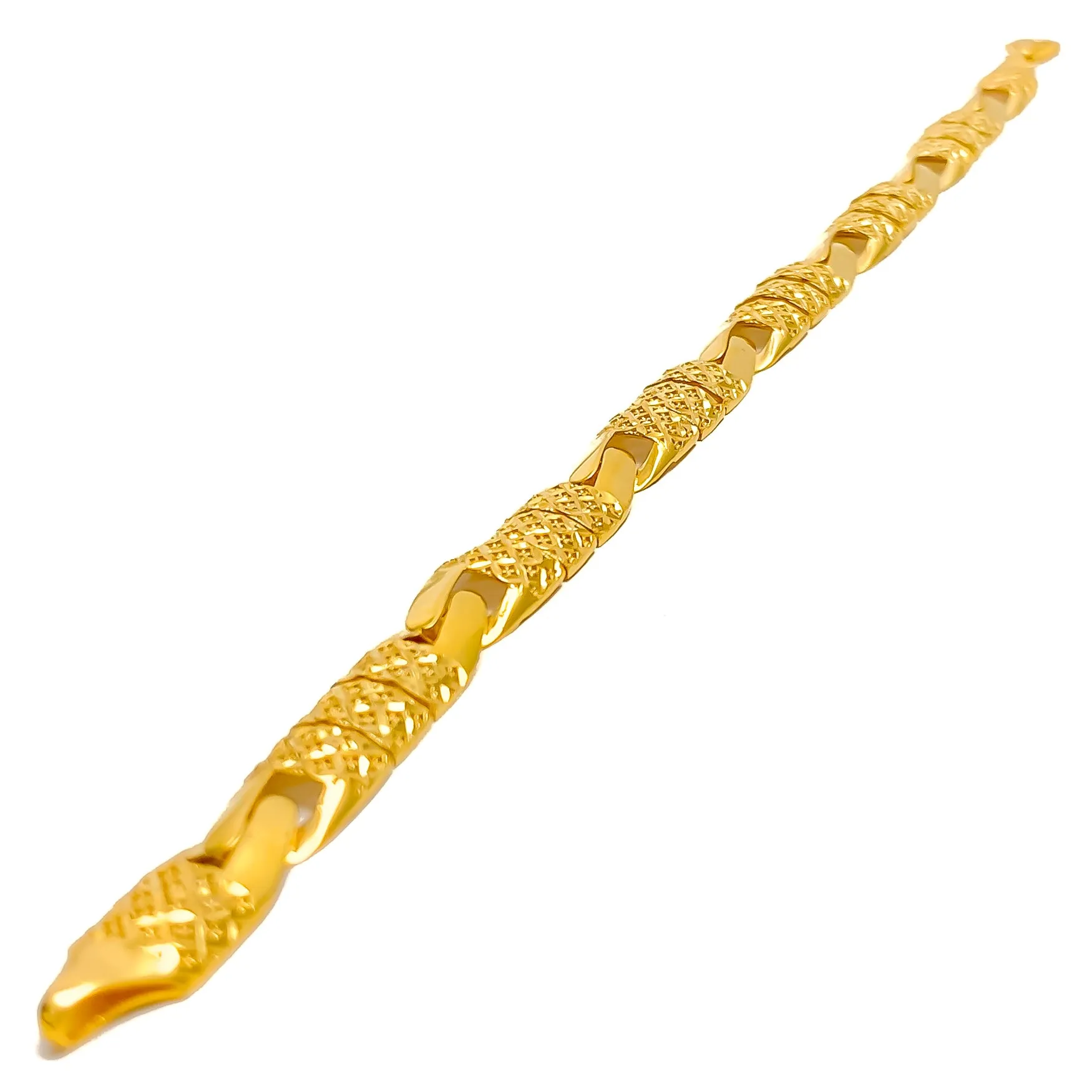 Bright Mesh Interlinked 22k Gold Bracelet