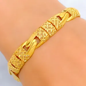 Bright Mesh Interlinked 22k Gold Bracelet