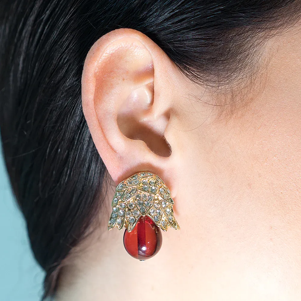 Bud Drop Clip Earrings