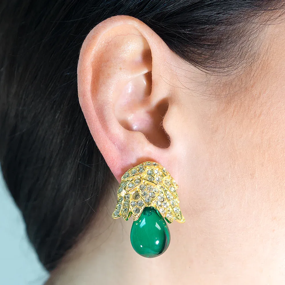 Bud Drop Clip Earrings