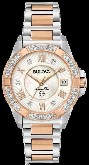 Bulova Marine Star-Diamond Ladies-Watch Gold-Tone