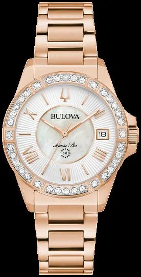 Bulova Marine Star-Diamond Ladies-Watch Gold-Tone