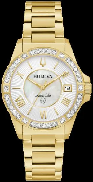 Bulova Marine Star-Diamond Ladies-Watch Gold-Tone
