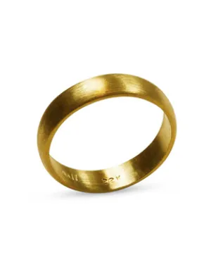 Burnished Gold Wedding Ring in 22K