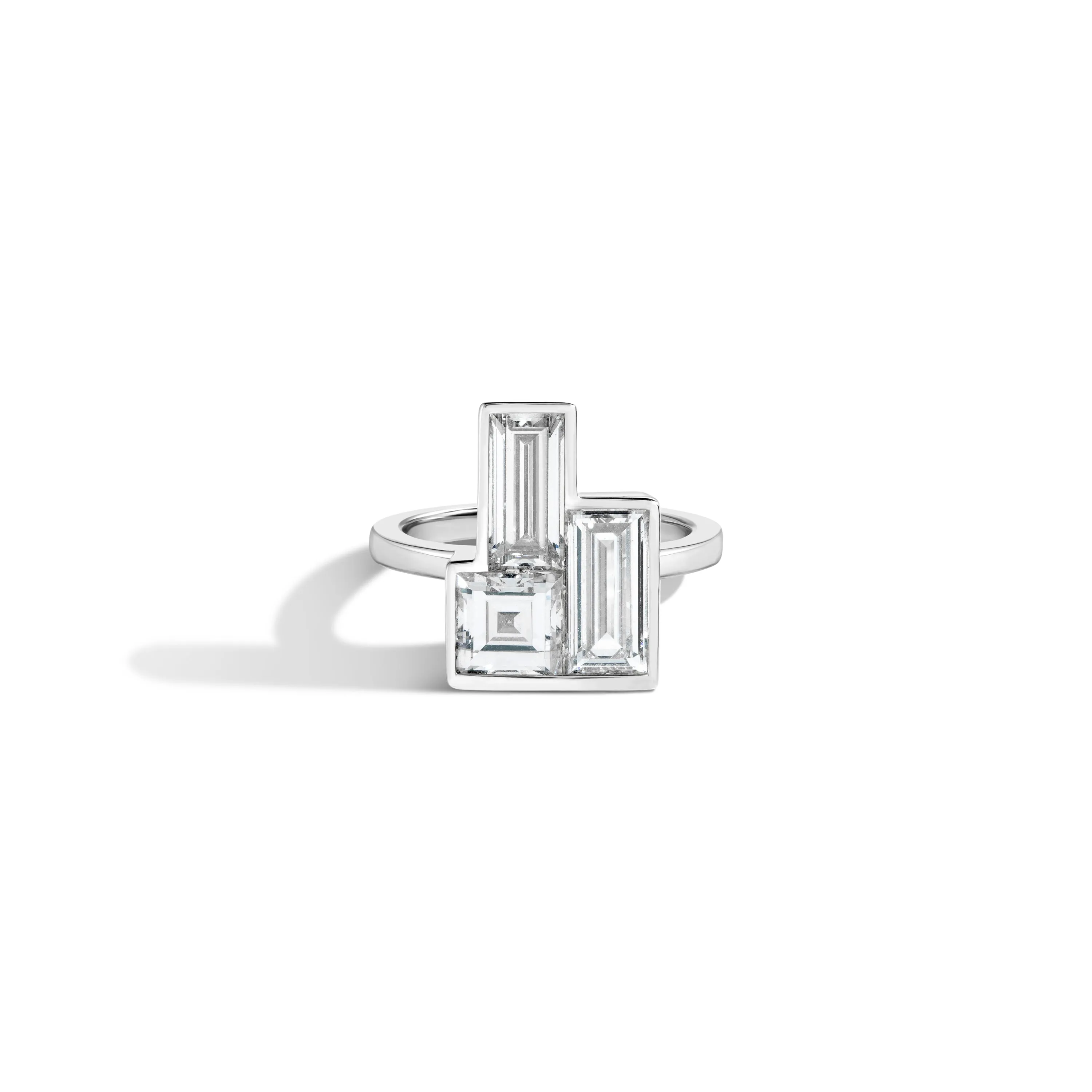 Carre & Baguettes Jenga Ring