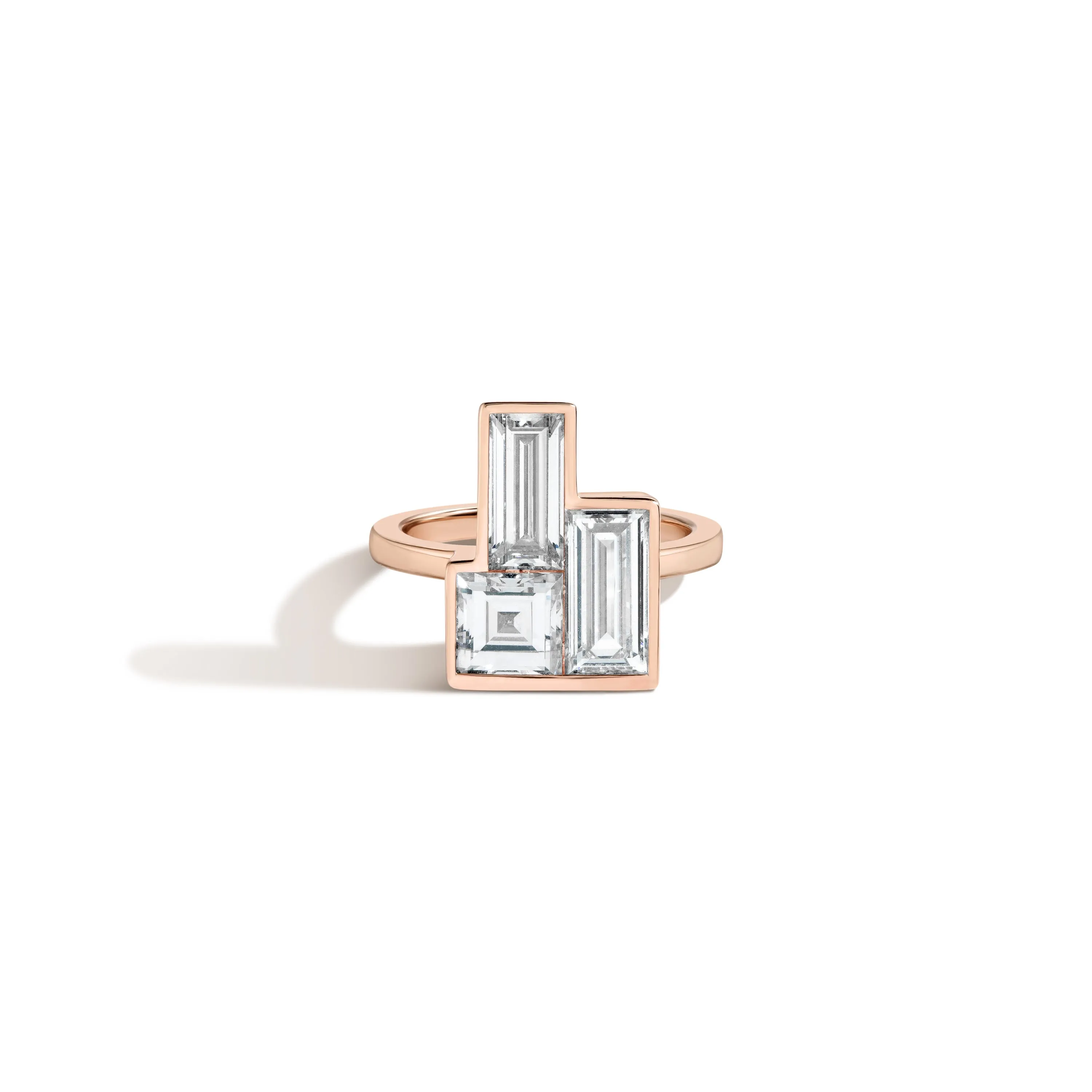 Carre & Baguettes Jenga Ring