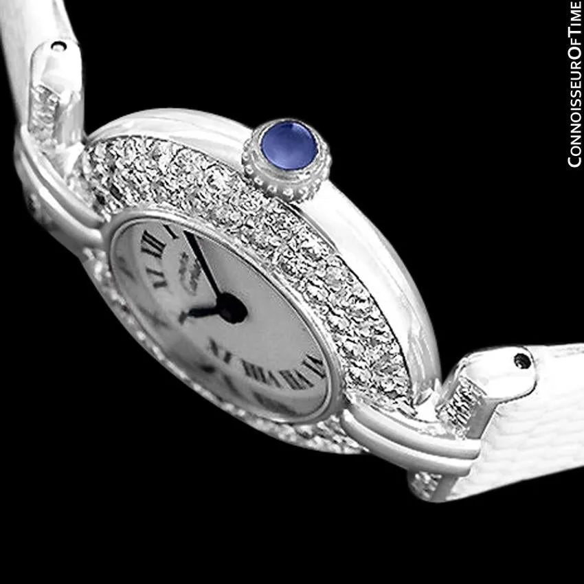 Cartier Colisee Ladies Vendome Vermeil Watch - 18K White Gold over Sterling Silver with Diamonds