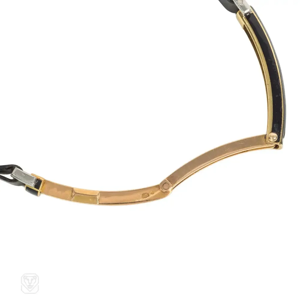Cartier, France "Amande" navette-shaped Art Deco watch