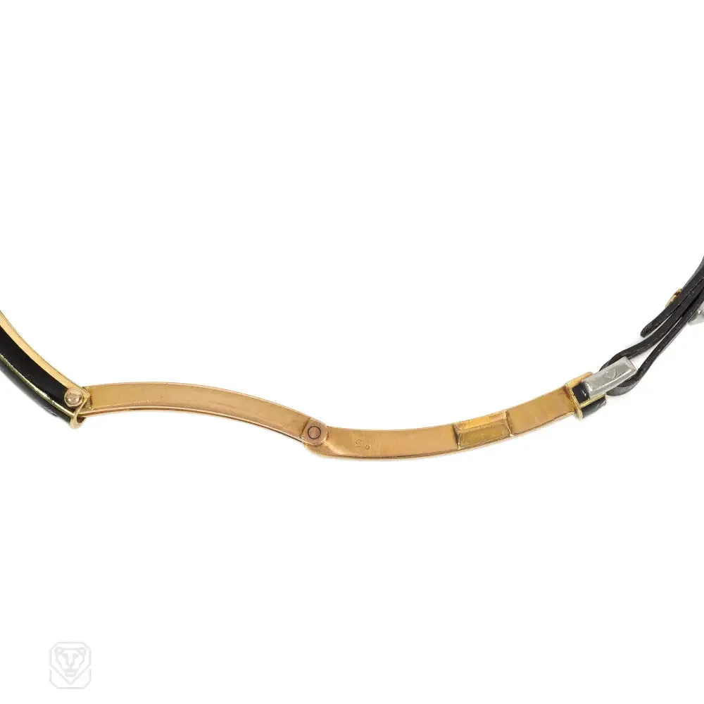 Cartier, France "Amande" navette-shaped Art Deco watch