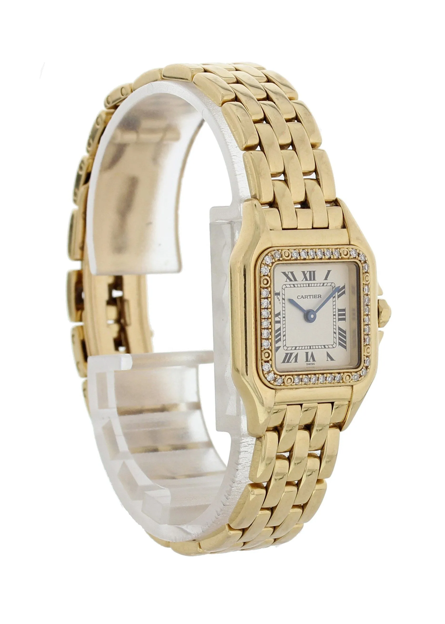 Cartier Panthere 1280 18k Yellow Gold Ladies Diamond Watch Box Papers