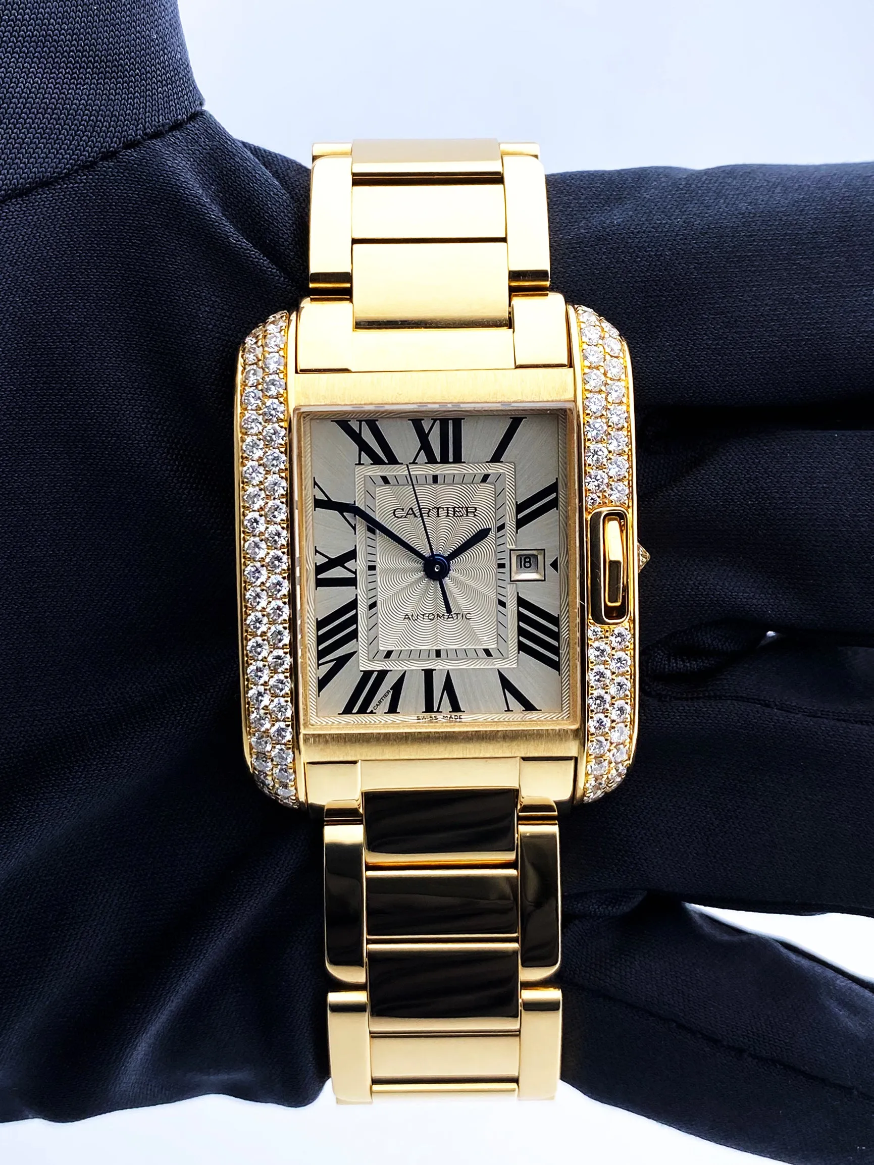Cartier Tank Anglaise  WT100006 18K Yellow Gold Diamond Box/Papers