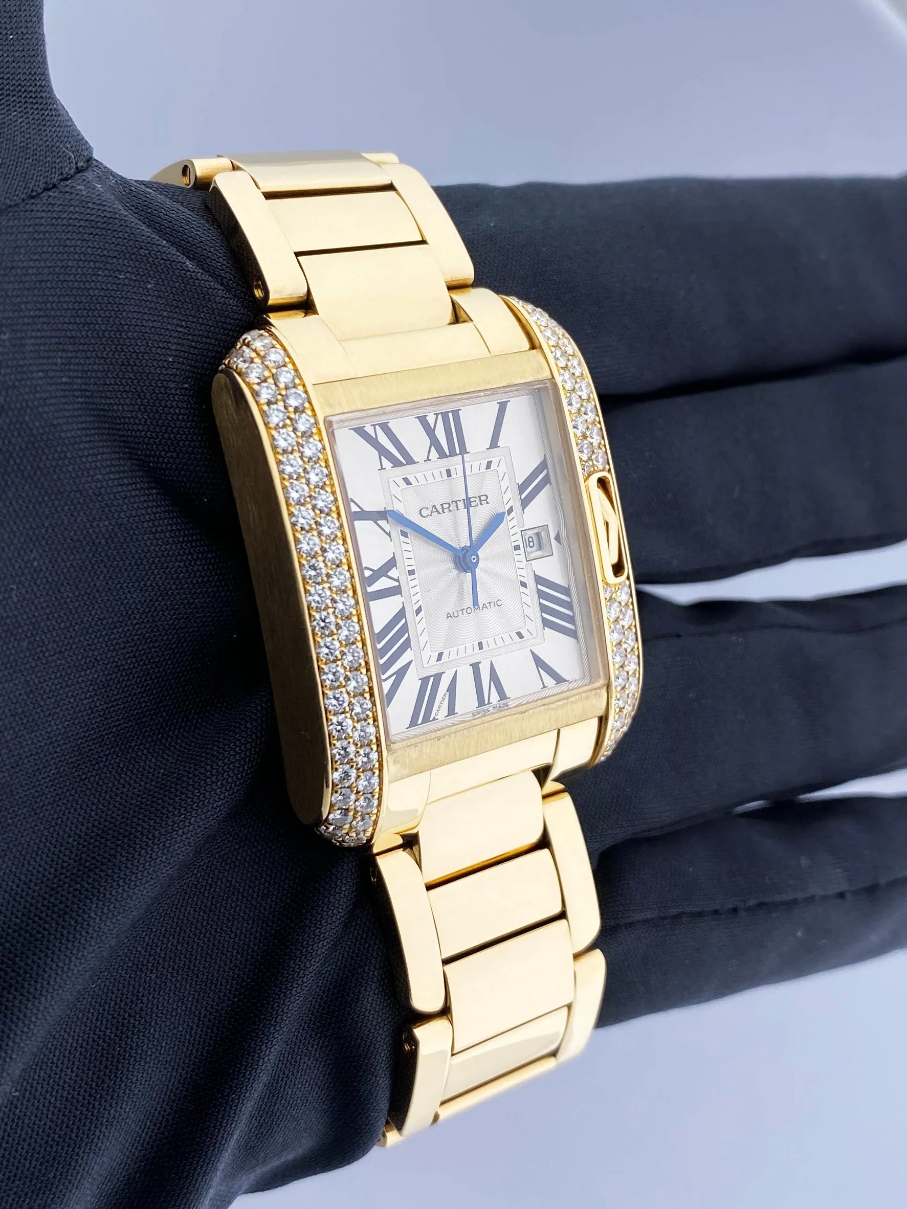 Cartier Tank Anglaise  WT100006 18K Yellow Gold Diamond Box/Papers