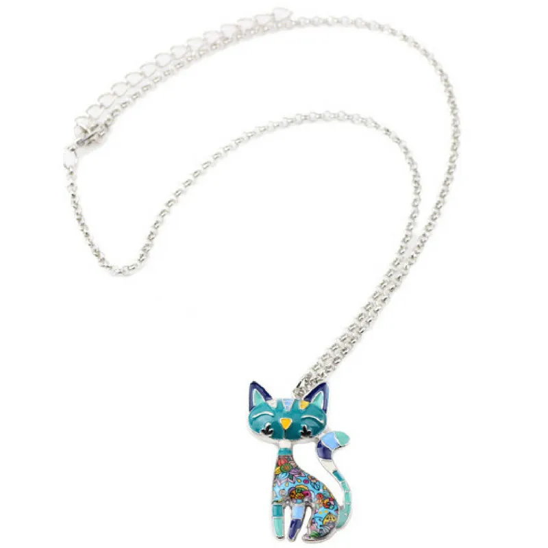 Cat Enamel Necklaces