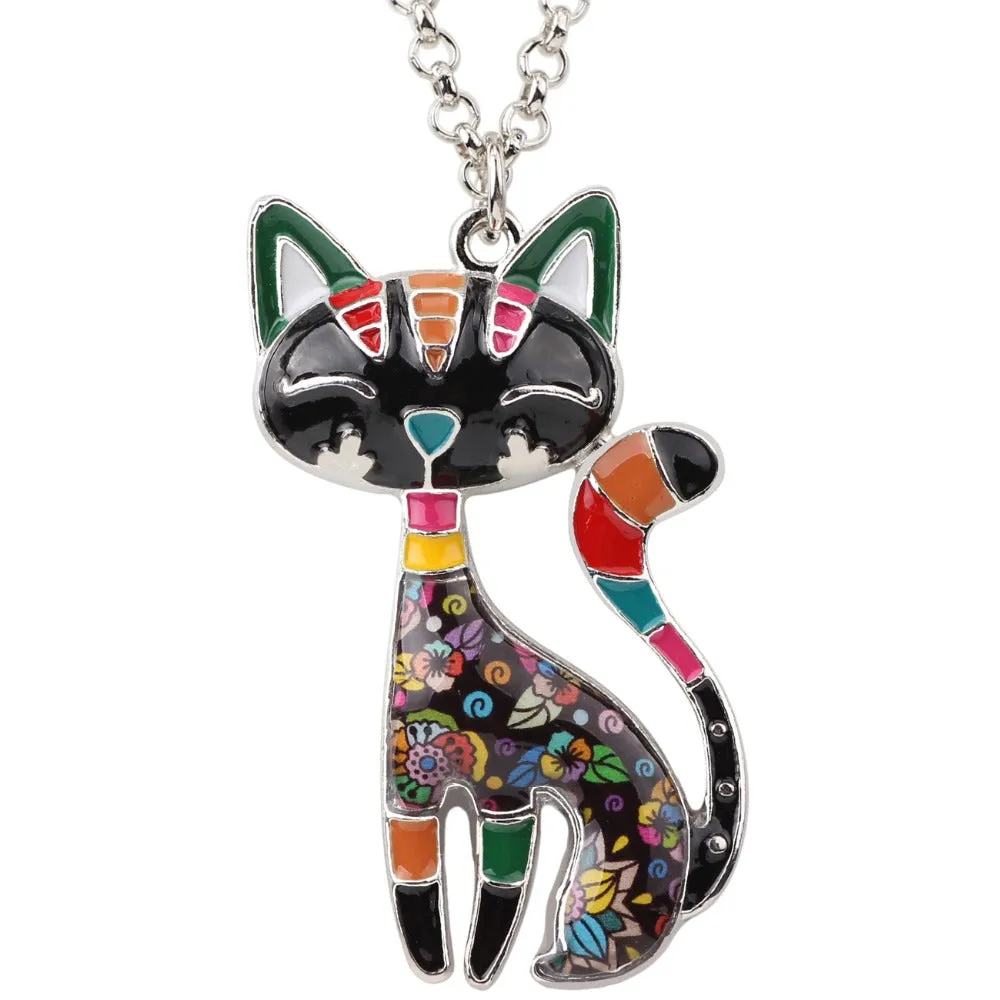 Cat Enamel Necklaces