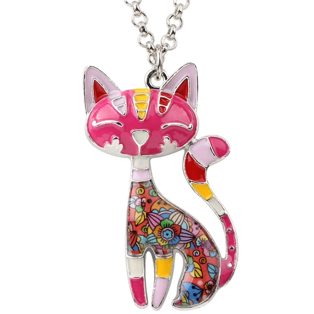Cat Enamel Necklaces
