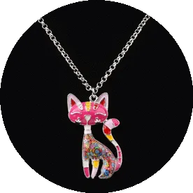 Cat Enamel Necklaces