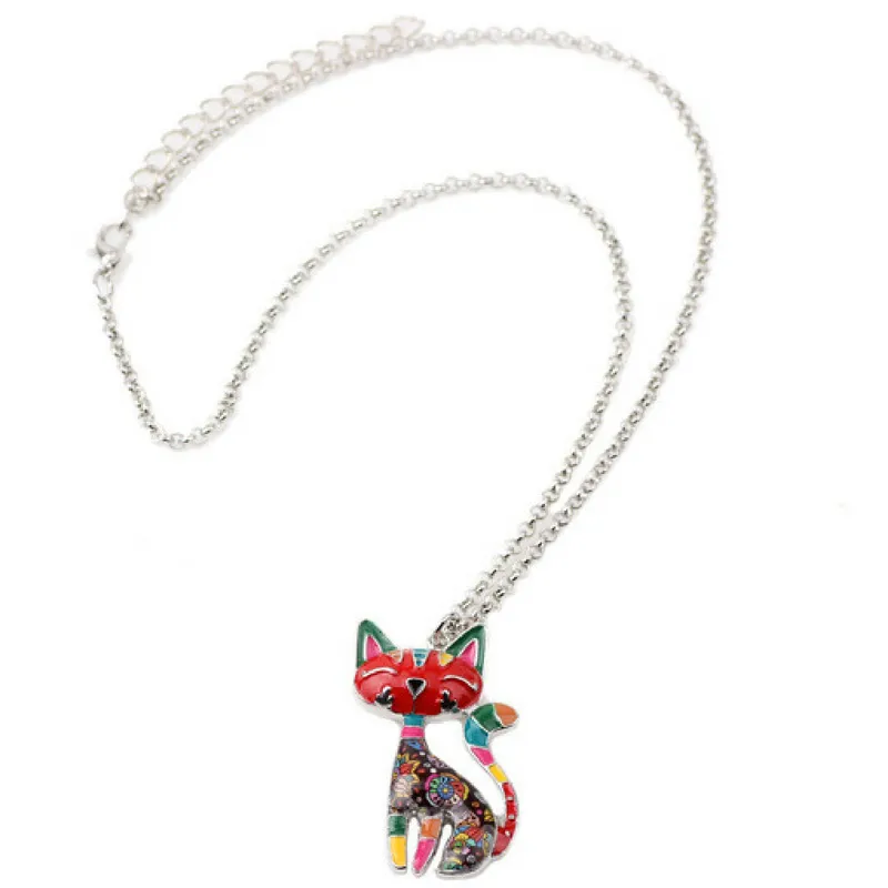 Cat Enamel Necklaces