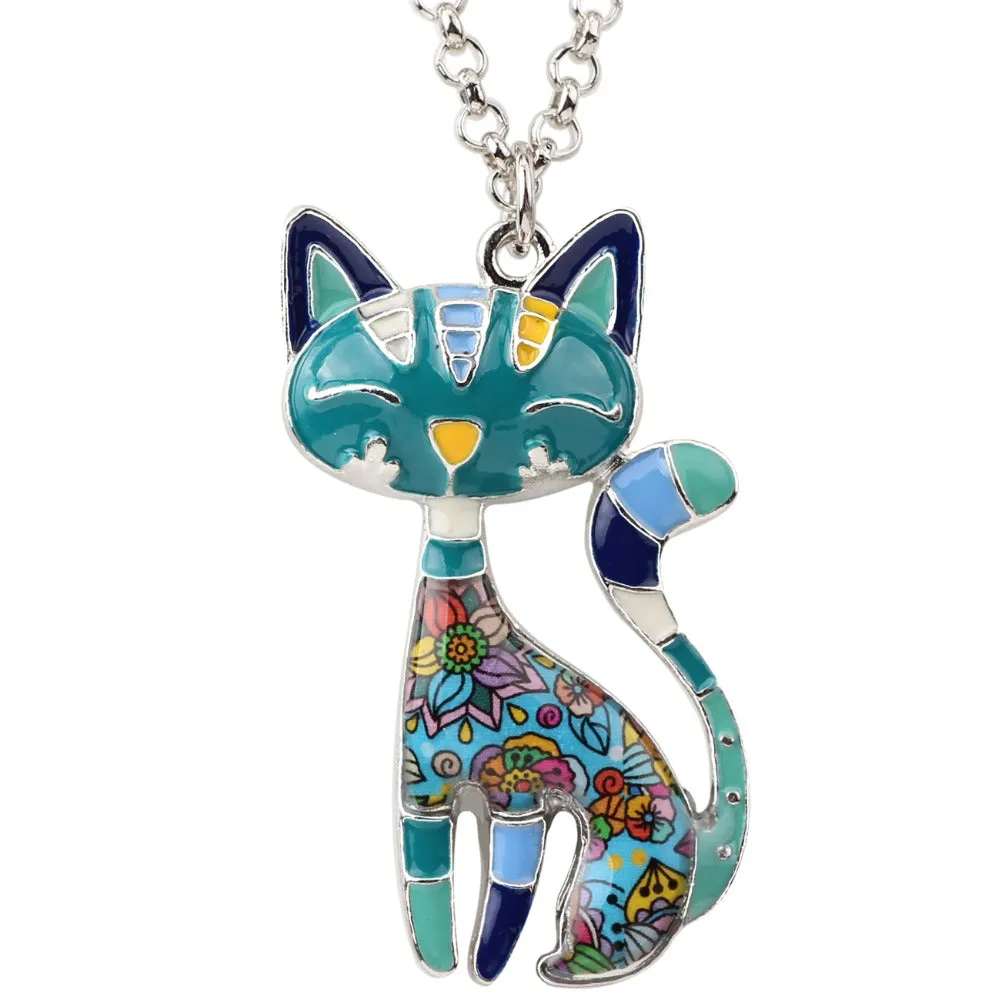 Cat Enamel Necklaces