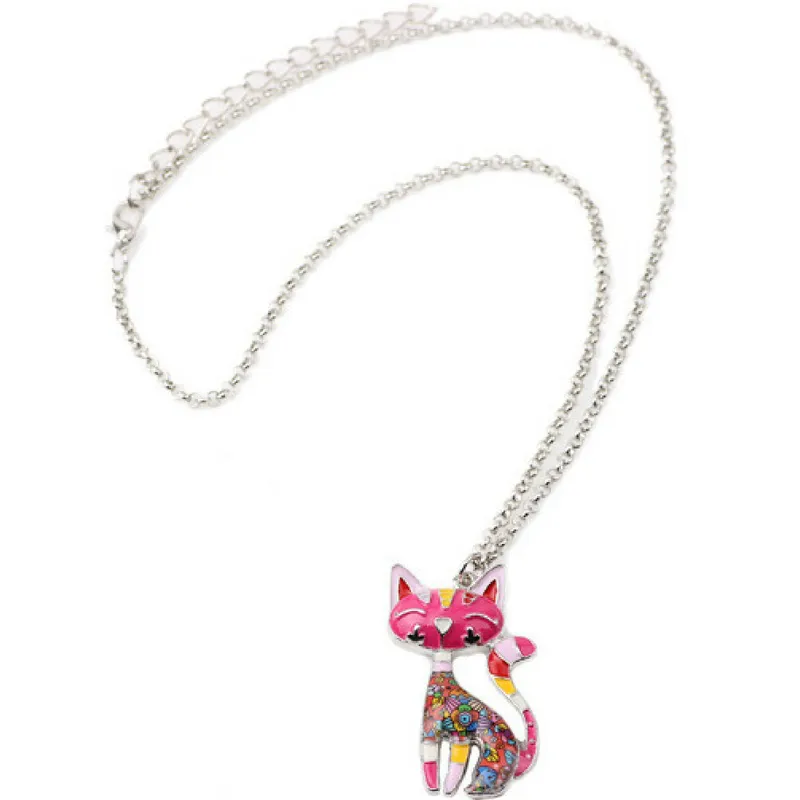 Cat Enamel Necklaces