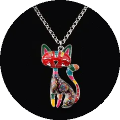 Cat Enamel Necklaces