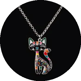Cat Enamel Necklaces