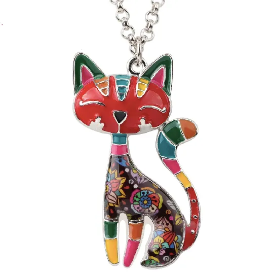 Cat Enamel Necklaces