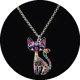 Cat Enamel Necklaces