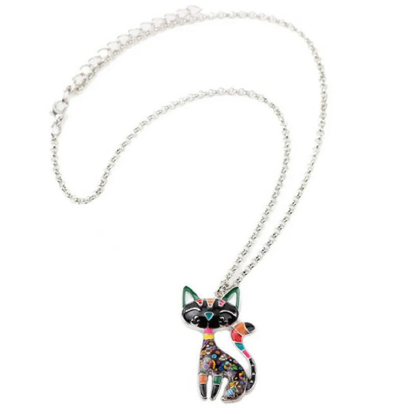 Cat Enamel Necklaces