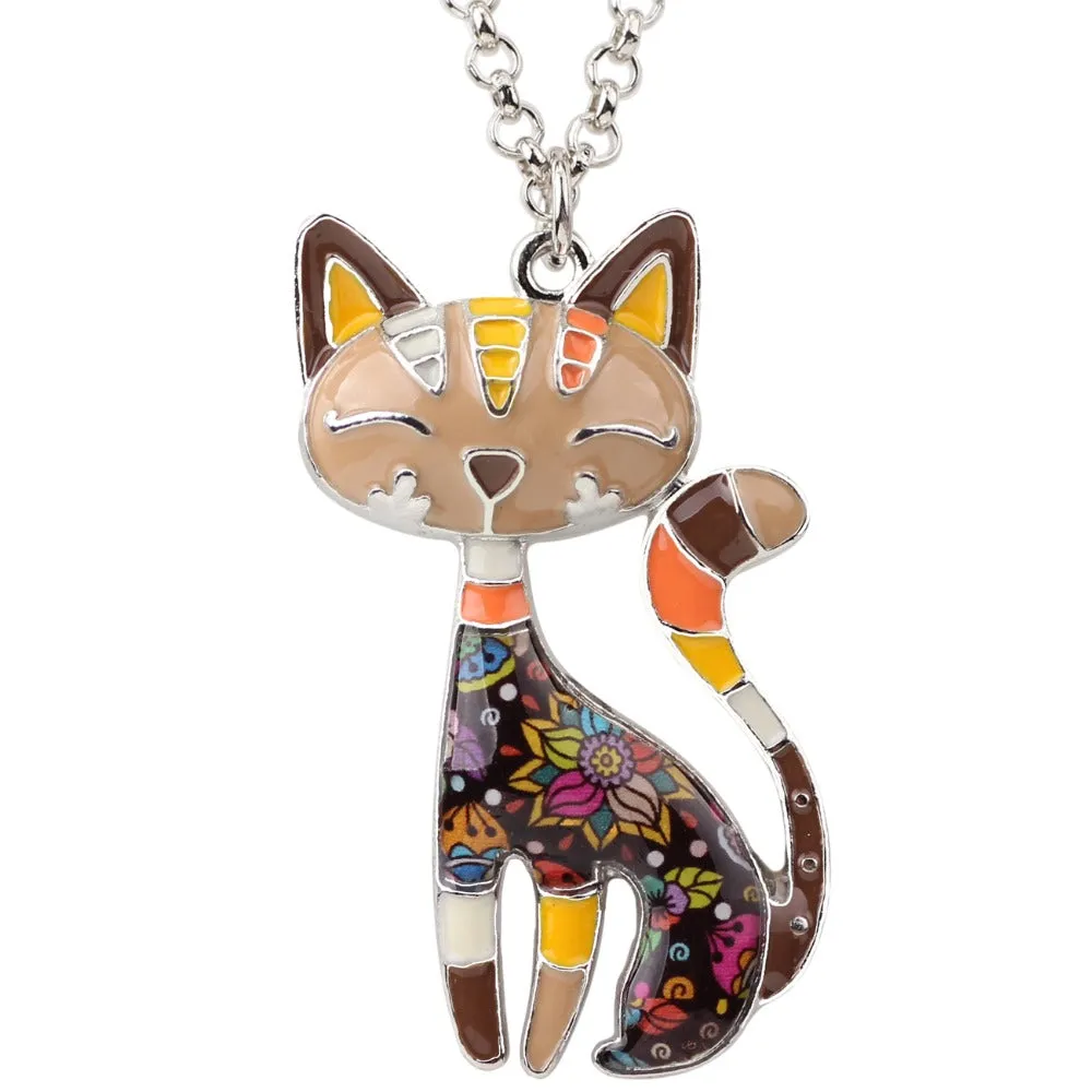 Cat Enamel Necklaces