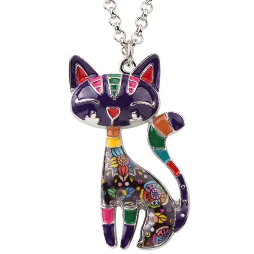 Cat Enamel Necklaces