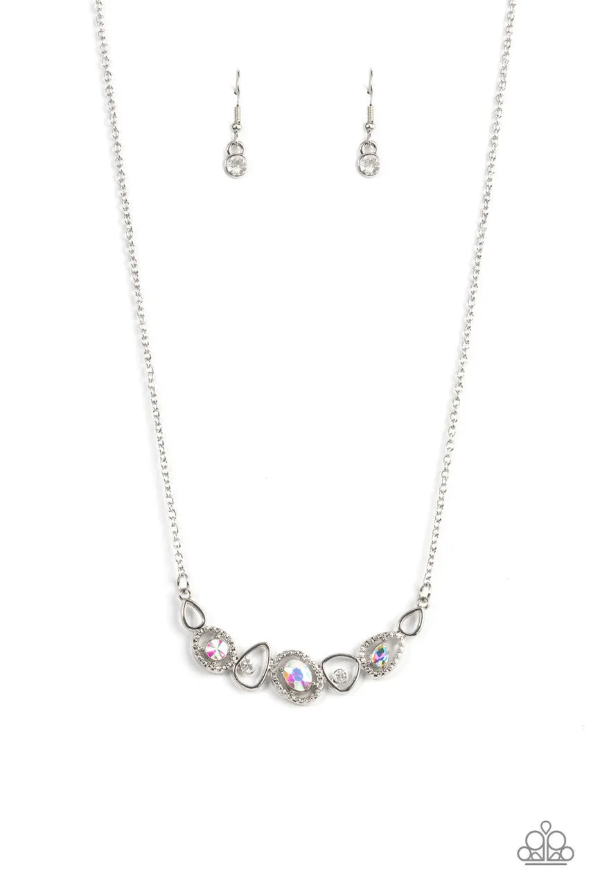 Celestial Cadence Multi Iridescent Rhinestone Collar Paparazzi Necklace