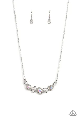 Celestial Cadence Multi Iridescent Rhinestone Collar Paparazzi Necklace