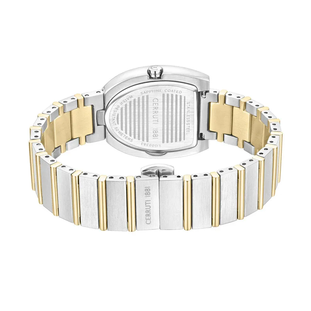 Cerruti Lerici Ladies MOP Dial Stainless Steel Silver Gold Plated Watch