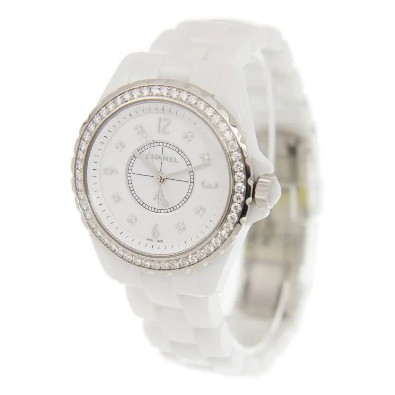 Chanel J12 White Dial White Ceramic Ladies Watch H3110