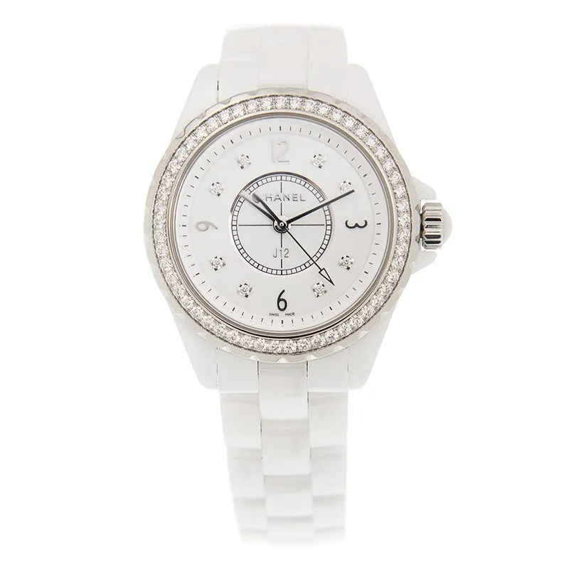 Chanel J12 White Dial White Ceramic Ladies Watch H3110
