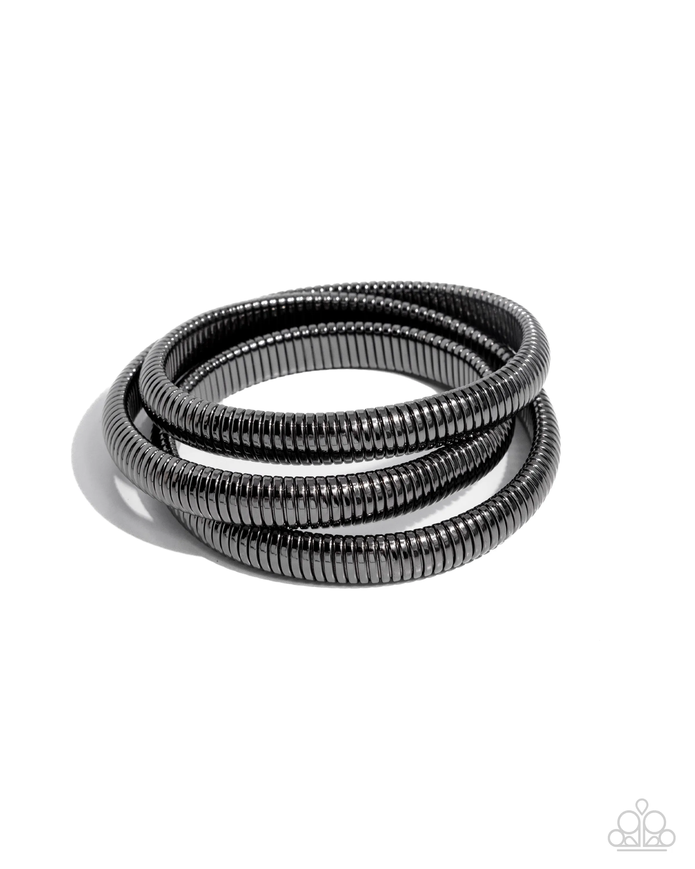 Charismatic Coils - Black - Gunmetal Chain Paparazzi Coil Bracelet