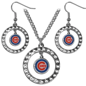 Chicago Cubs Rhinestone Hoop Jewelry Set