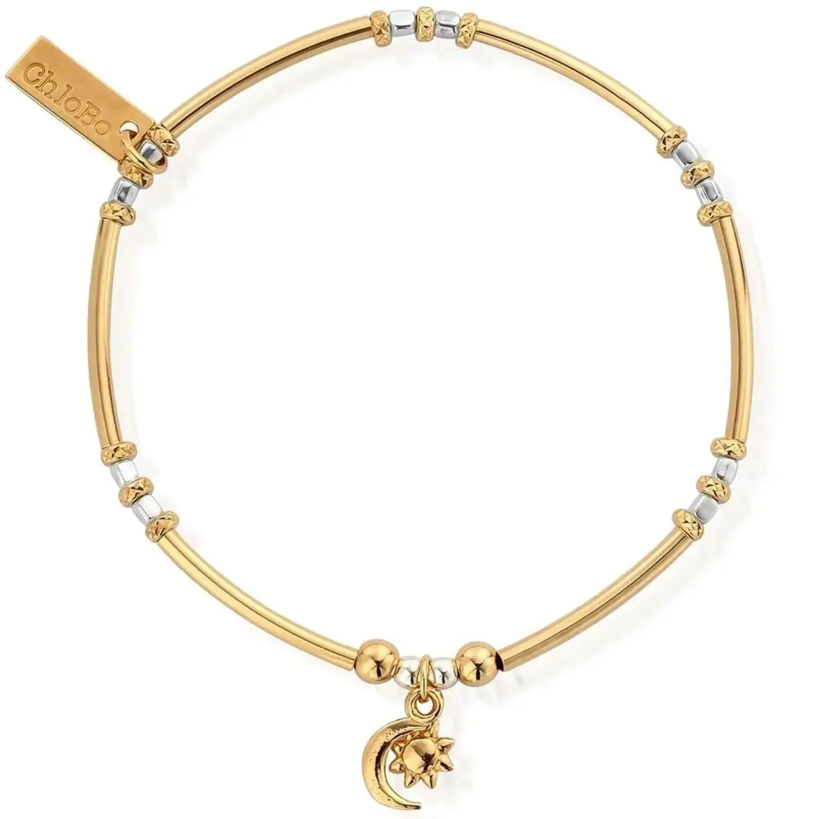 ChloBo Dainty Moon & Sun Bracelet - Two Tone