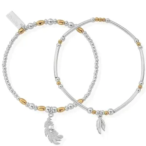 ChloBo Strength & Courage Bracelet Set - Two Tone