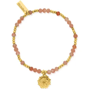 ChloBo Sunflower Peach Moonstone Bracelet - Gold