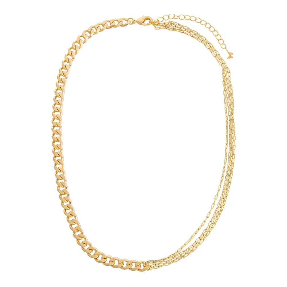 Chunky Cuban X Multi Paperclip Strand Necklace